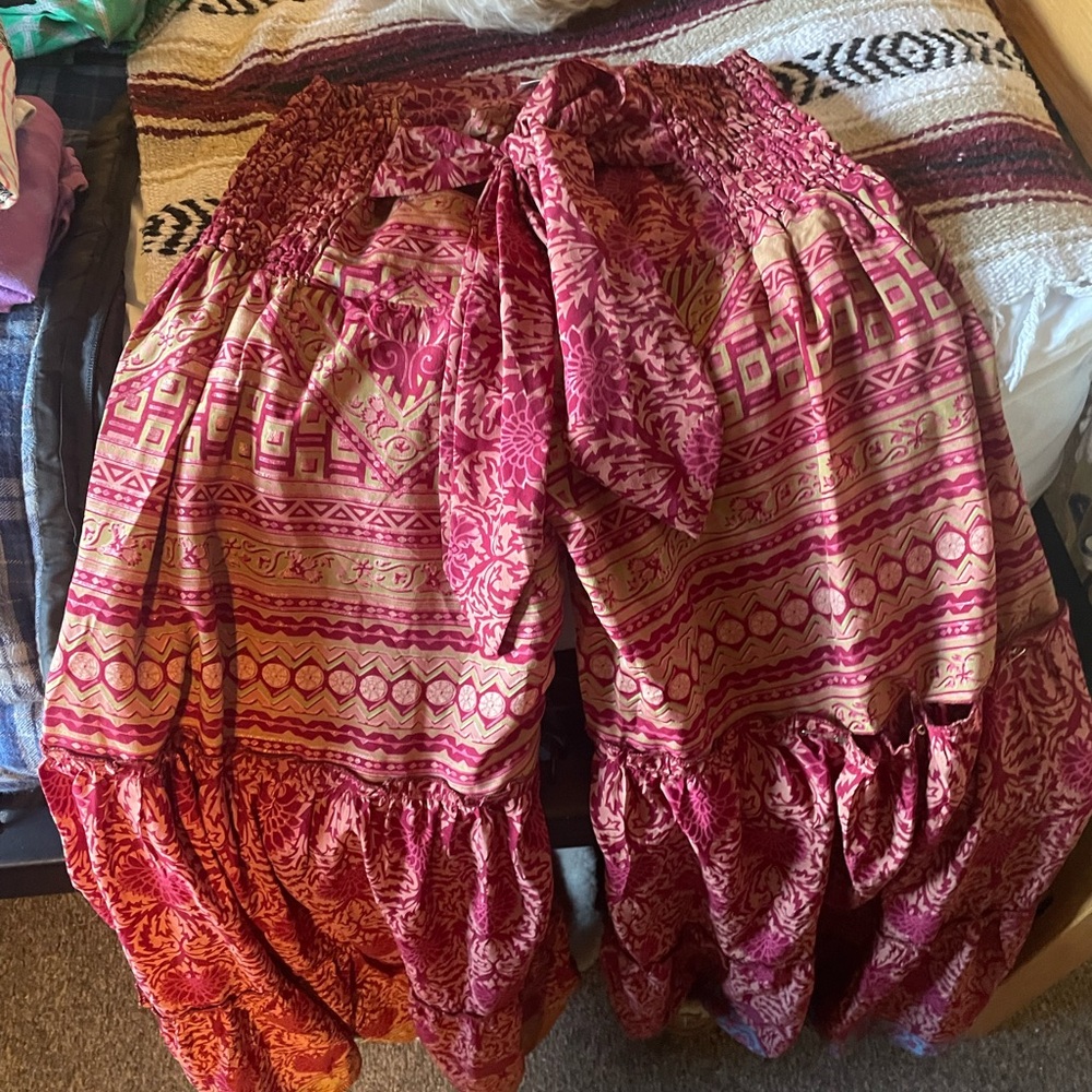 Bohemian Pink and Red Women's Pants